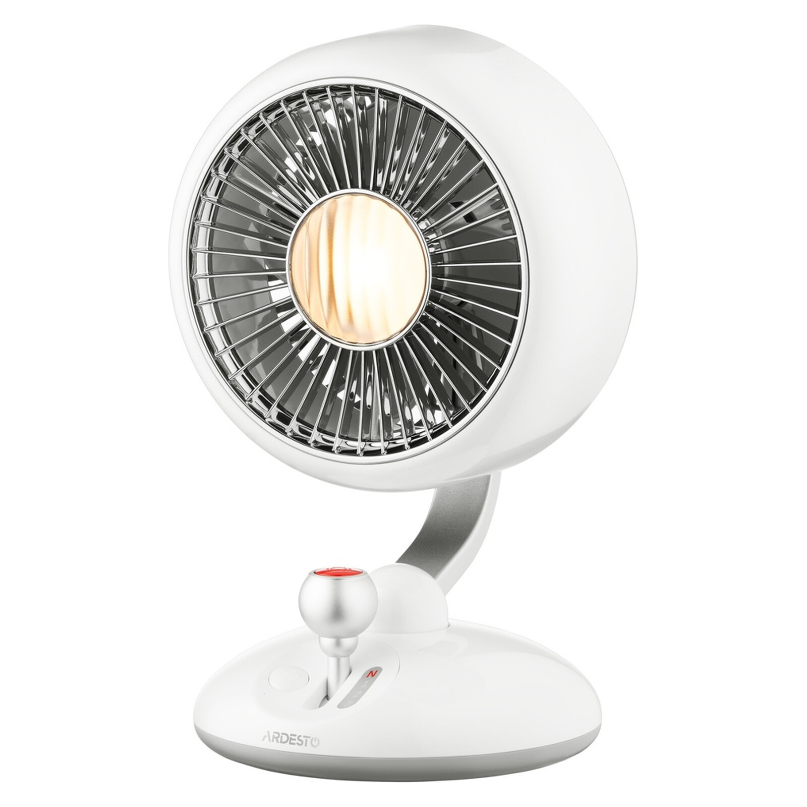 Fan ARDESTO AviaFan FT-F3600W, Desktop, 12 cm, Rechargeable, Backlight, USB-C, White