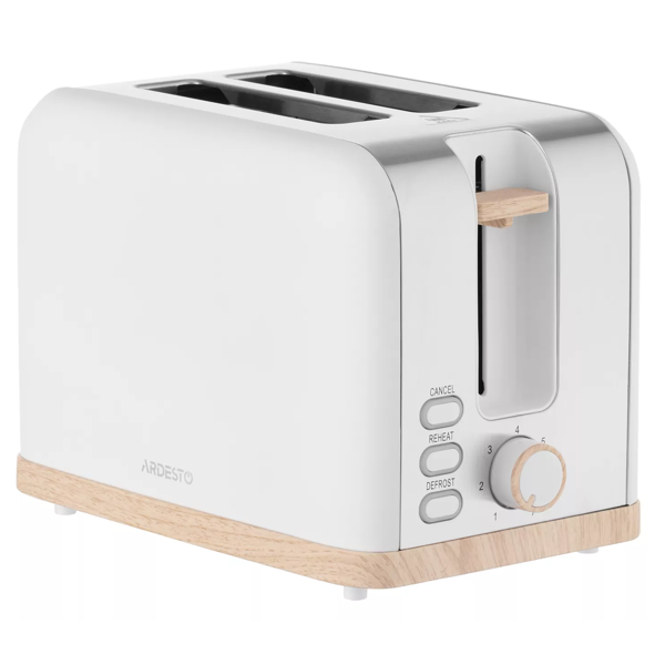 ტოსტერი Ardesto toaster T-F420WWD, 800W, metal, 2 slots, white