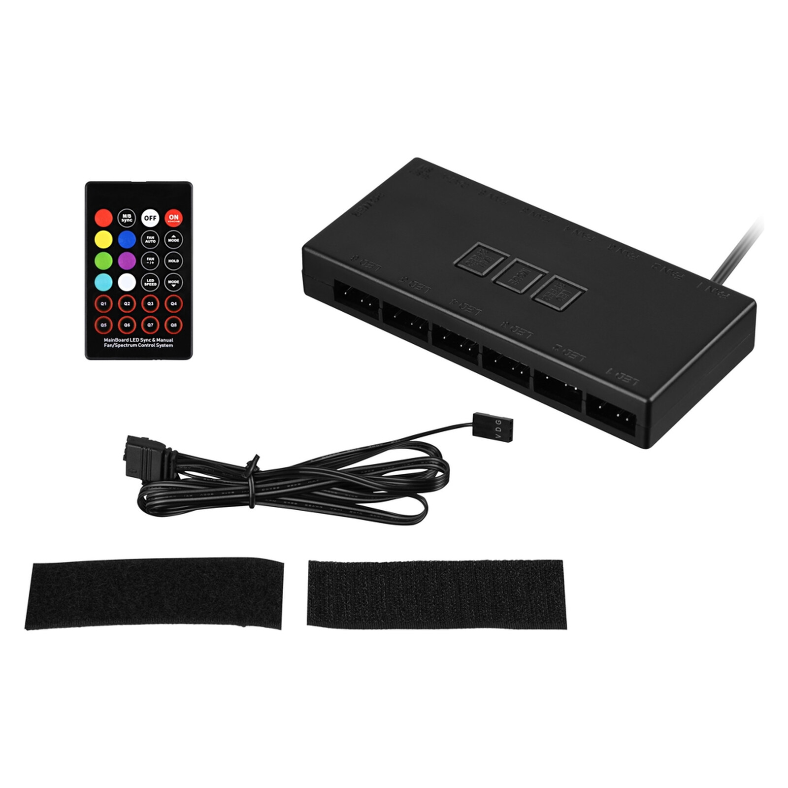 Fan and ARGB Controller 2E Gaming 2E-CONTR-B, 6 Fans, ARGB 5V 3-pin, with Remote Control, Black