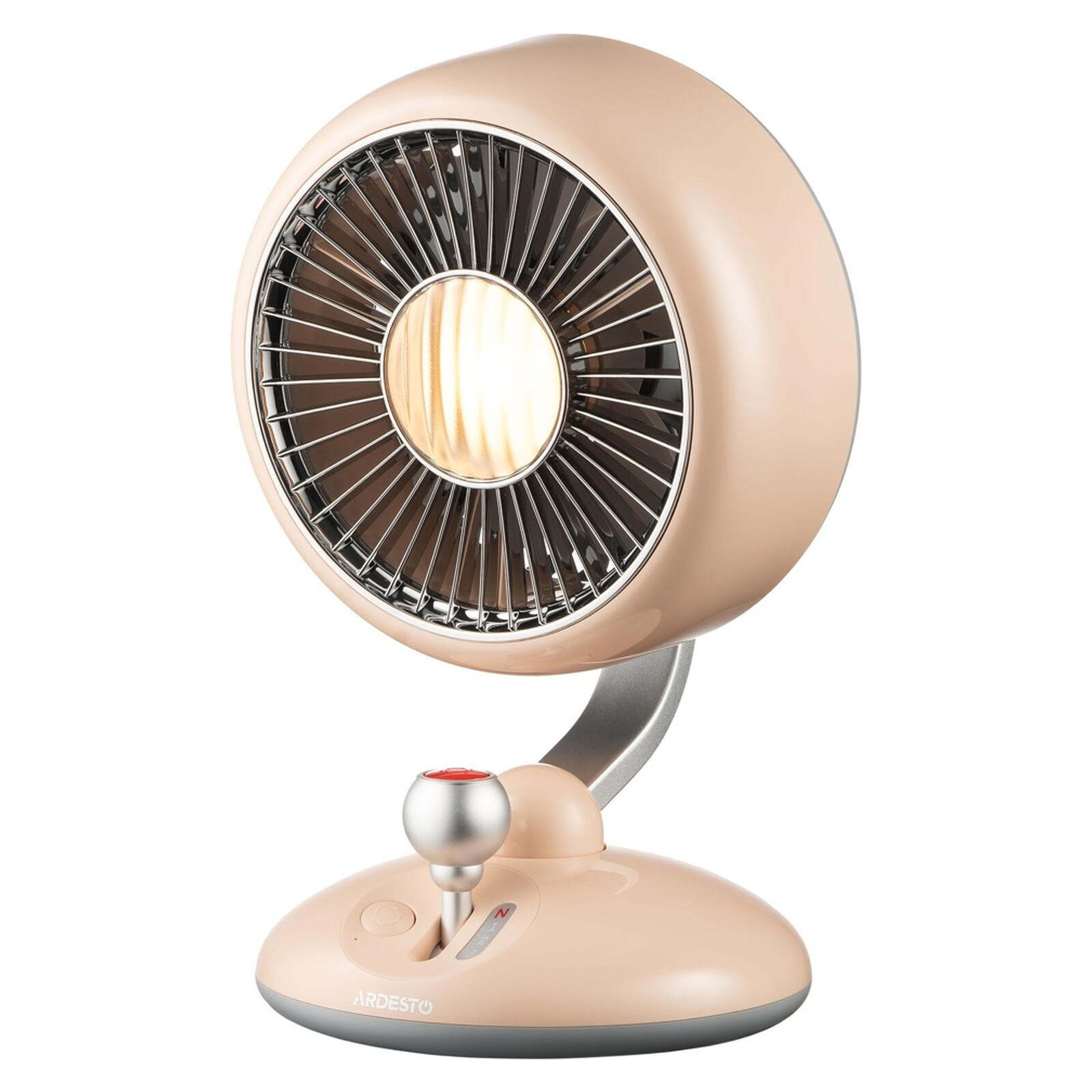Fan ARDESTO FT-F3600BG AviaFan, Desktop, 12 cm, Rechargeable, Backlight, USB Type-C, Beige