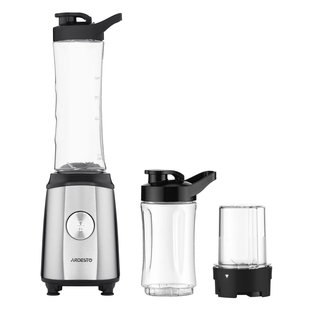 ბლენდერი Ardesto Blender for smoothies BG-F350, 350W, 2in1, bottle-600ml, bottle-300ml, coffee grinder, black+silver