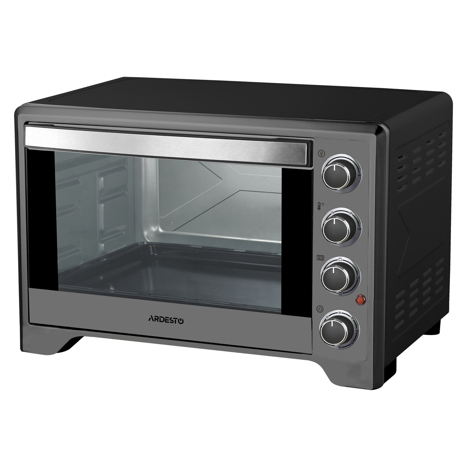 Electric Oven ARDESTO MO-T60BBGR, 60 L, 2200W, Mechanical Control, Double Glass, Grey
