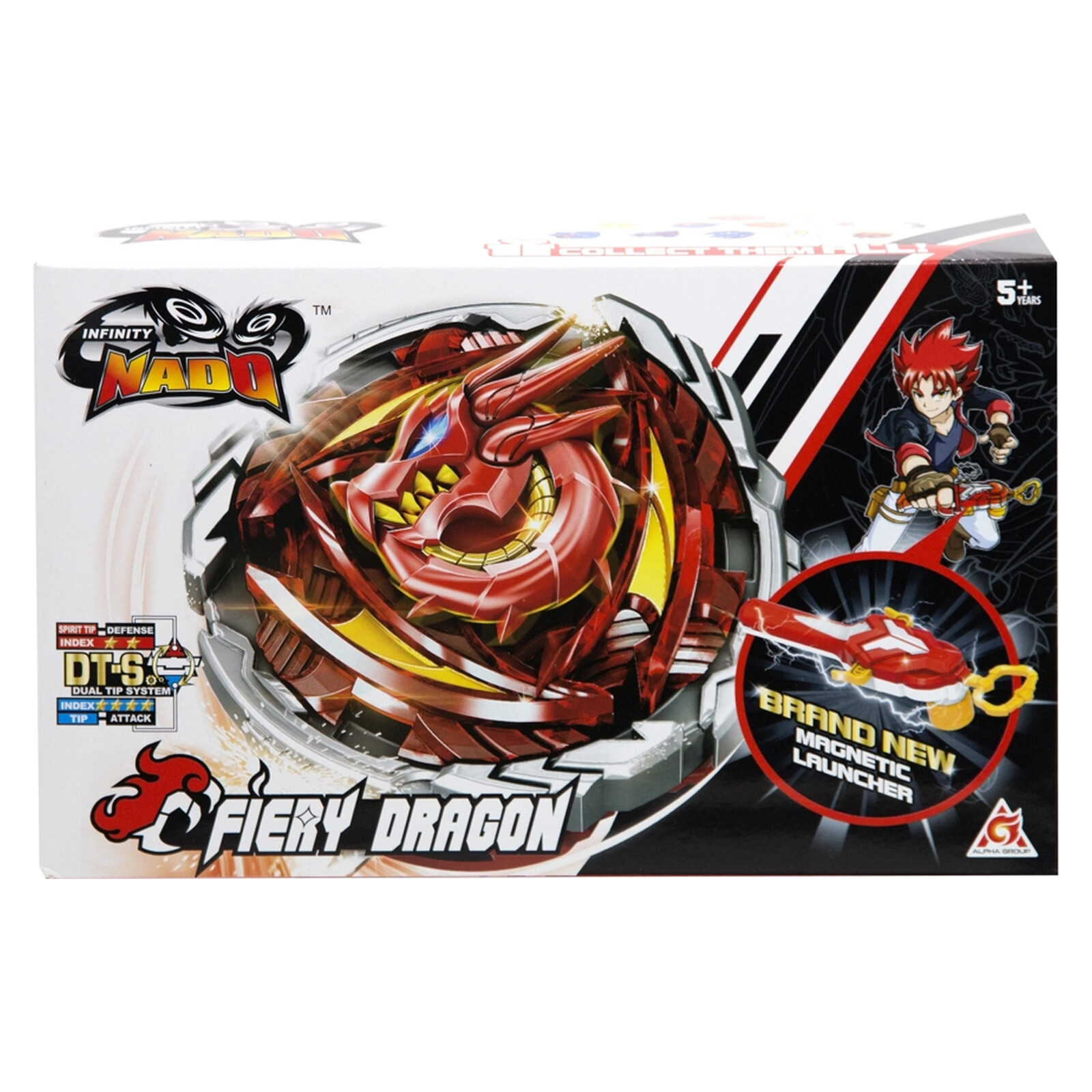 მექანიკური სათამაშო (ბზრიალა) AULDEY Infinity Nado YW634302 Original Series Fiery Dragon, გამშვებით, 5+