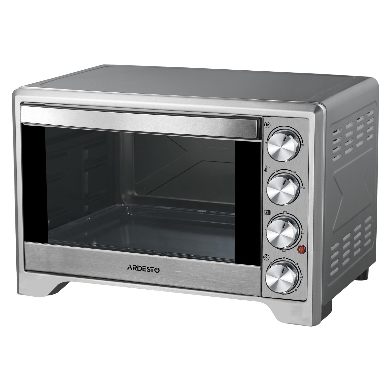 Electric Oven ARDESTO MO-T60PSS, 60 L, 2200W, Mechanical, Convection, Double Glass, Grey