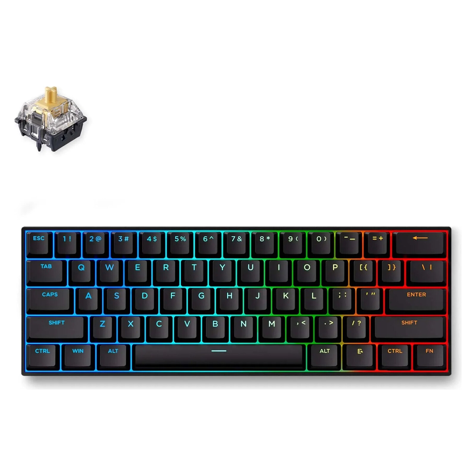 Keyboard MCHOSE Ace 60 Pro Hall Effect, KTEK Magnetic Switch, 8K, 60%, USB Type-C, RGB, Black/Ace60-4A