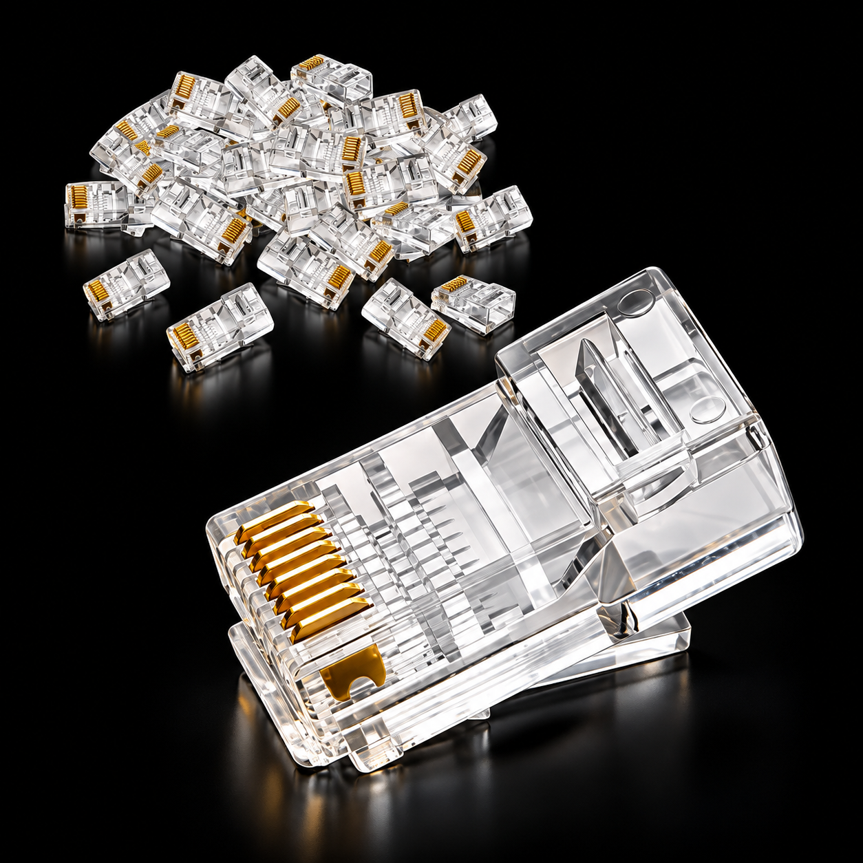 ქსელის კაბელის კონექტორი UGREEN NW110 (20331) RJ45 Network Connector for UTP Cat5, Cat 5e 50pcs