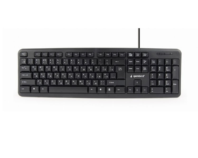 კლავიატურა Gembird KB-U-103-RU Standard keyboard USB RU layout black