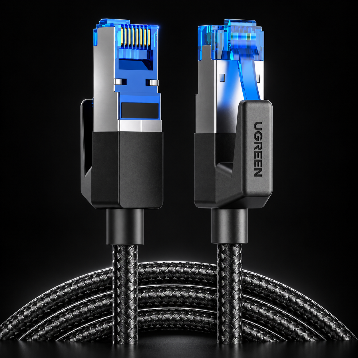 ქსელის კაბელი UGREEN NW153 (30800), CAT8 Patch Cord LAN Cable, 20m, Black
