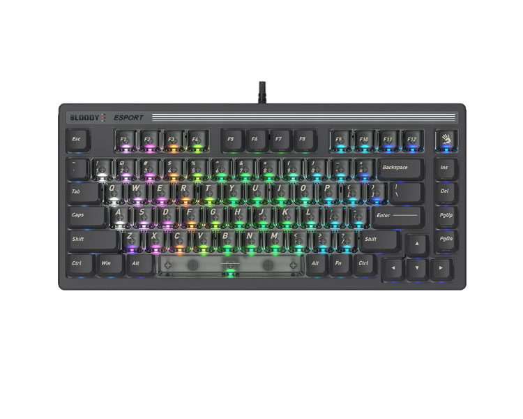 კლავიატურა: A4Tech Bloody LK72R Light Strike Speed RGB Gaming Keyboard Sports Grey
