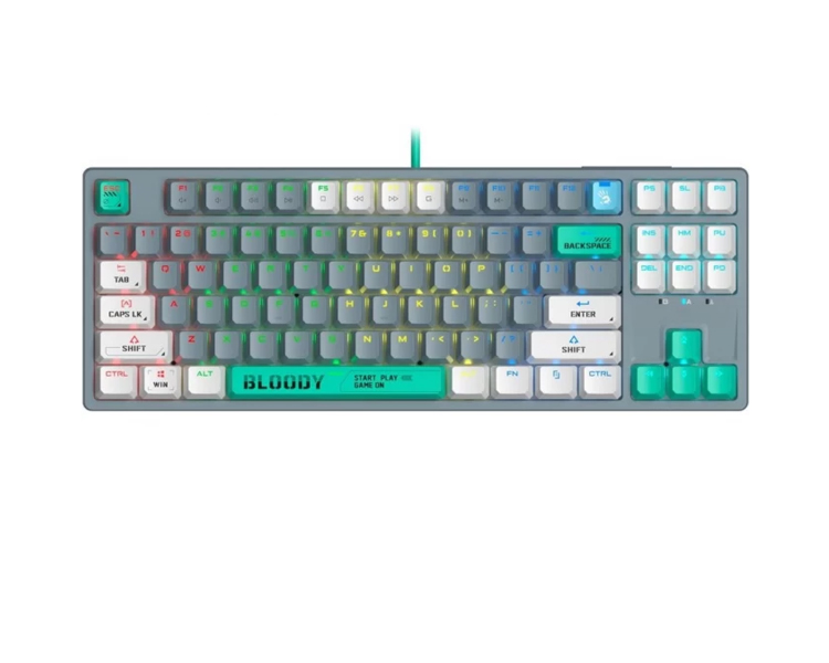 კლავიატურა: A4Tech Bloody S87 RGB Mechanical Red Plus Switch Keyboard Energy Ash