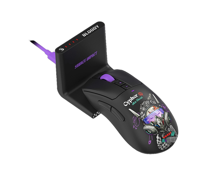 მაუსი: A4Tech Bloody R73 Ultra Duo Dual Mode Wireless Gaming Mouse Cypher Ghost