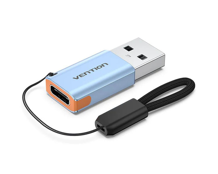 Vention CUAH0 USB 3.1 to USB-C ადაპტერი, 10Gbps, ნაცრისფერი ალუმინი