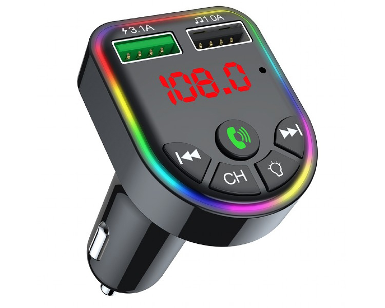 რადიო მოდულატორი Gembird BTT-05 — FM გადამცემით და USB დამტენით, შავი