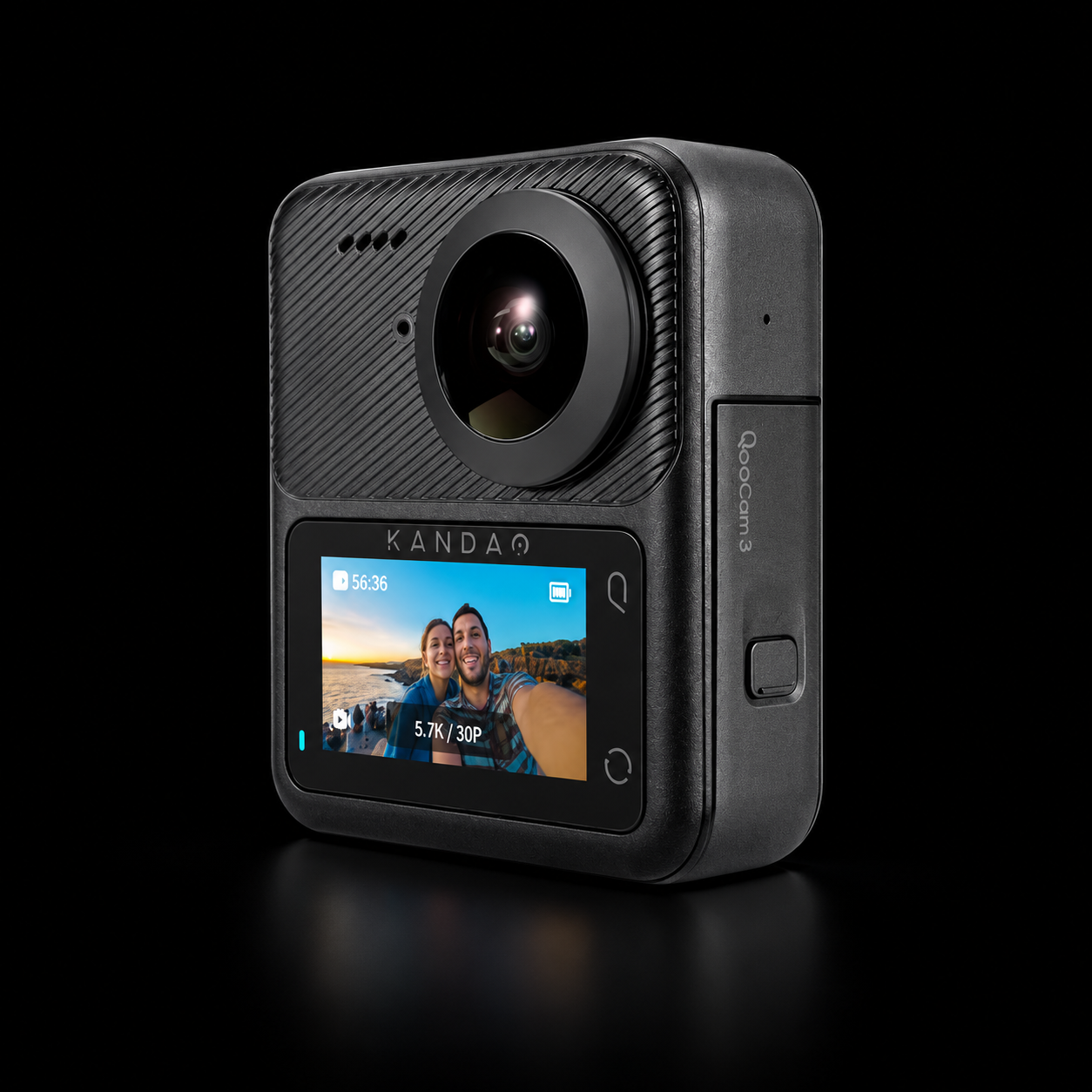 ექშენ კამერა KanDao Q23G-02 QooCam 3, 62MP, 360 Action Camera Travel Combo, Black