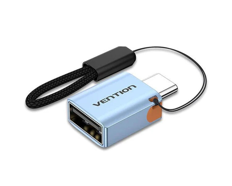 Vention CUBH0 USB 3.1 Type-C to USB OTG ადაპტერი, 10Gbps, ნაცრისფერი ალუმინი