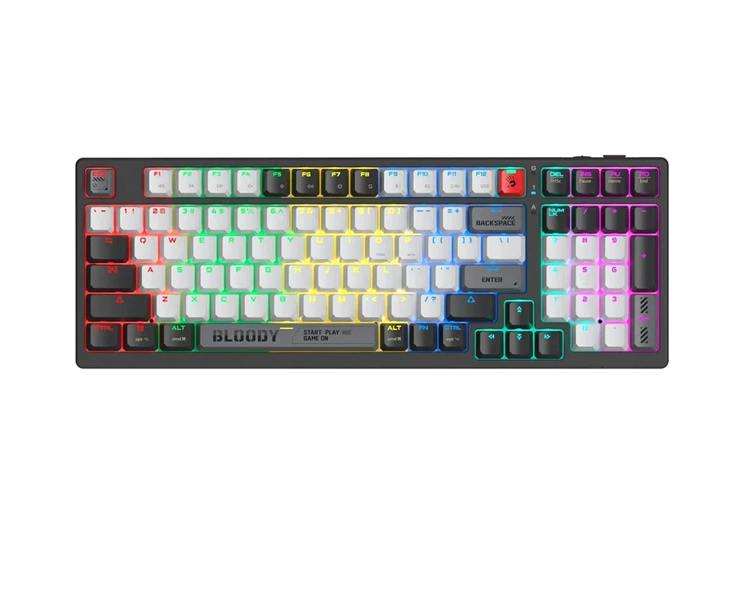 კლავიატურა: A4Tech Bloody WS98 Dual-Core Wireless Mechanical Keyboard BLMS Red Plus Switch Bloody Grey