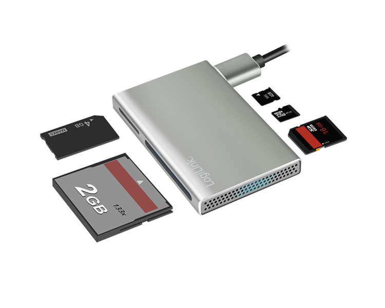 ბარათის წამკითხველი: Logilink CR0048 USB 3.2 Gen1 5-in-1 Card Reader Aluminum Silver