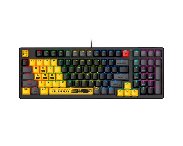 A4Tech Bloody S98 RGB მექანიკური გეიმინგ კლავიატურა (Red Switch, US Layout, Sports Lime)