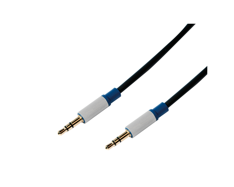 კაბელი: Logilink BASC15 Audio Cable 3.5 mm 3-pin/M to 3.5 mm 3-pin/F Black/Blue 1.5 m