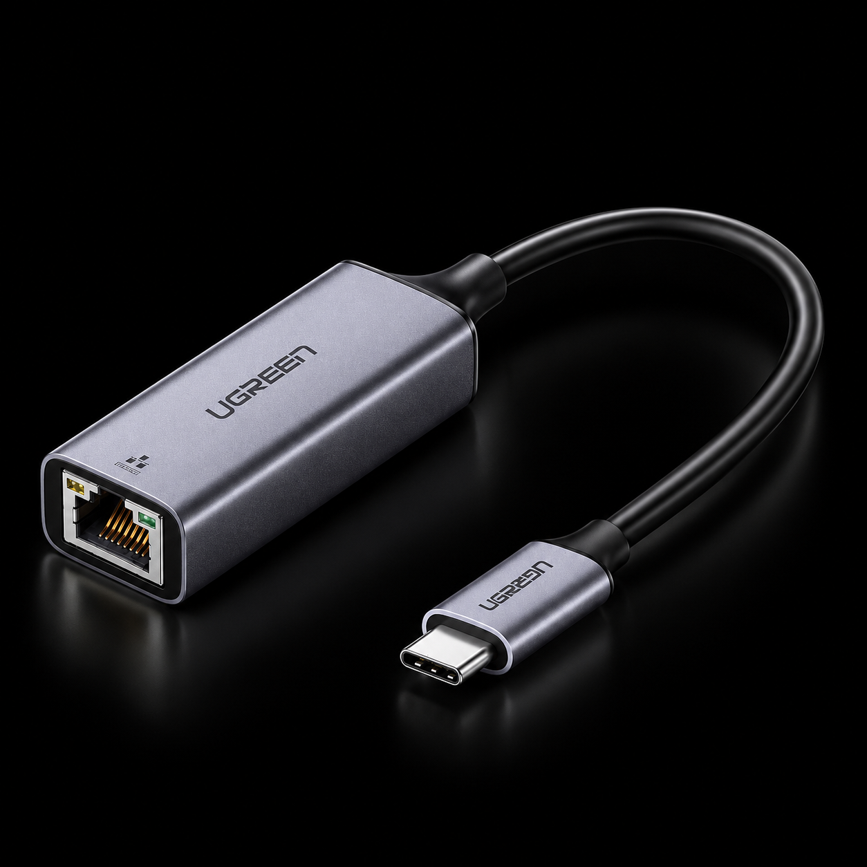 LAN ადაპტერი UGREEN CM199 (50737), USB Type-C to 10/100/1000M Ethernet Adapter, Space Gray