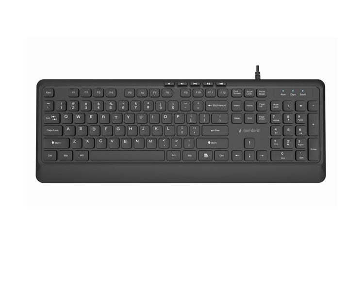 კლავიატურა: Gembird KB-MCH-05 Slim wired multimedia keyboard US layout Black