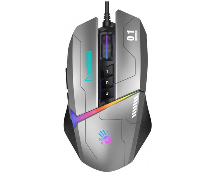 გეიმინგ მაუსი A4Tech Bloody W60 Max RGB Gaming Mouse Gun Grey