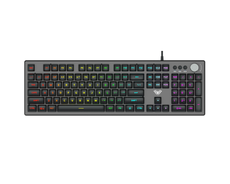 კლავიატურა: Aula F2028 Wired RGB Keyboard Gray/Black keycap